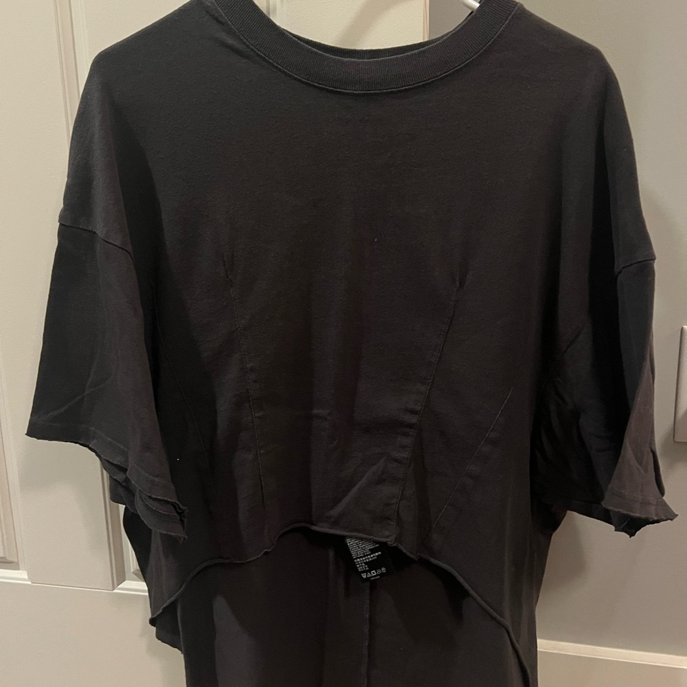 Urban Outfitters Dark Charcoal Grey Short Sleeve High-Low Tee